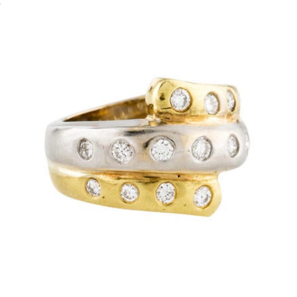 18kt Yellow And White Gold Diamond Ring